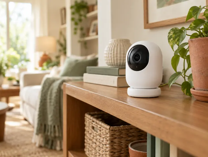 Caméra Wi-Fi avec appel vidéo — photo d'illustration
