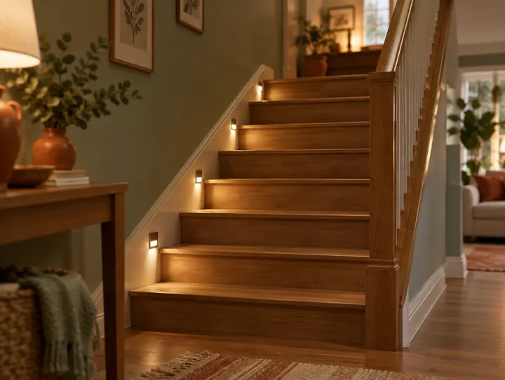 Éclairage LED d'escalier sans fil — photo d'illustration