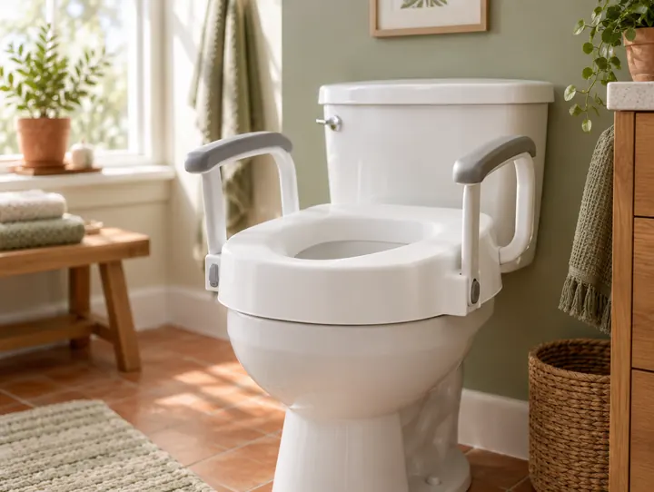 Rehausseur WC avec accoudoirs — photo d'illustration