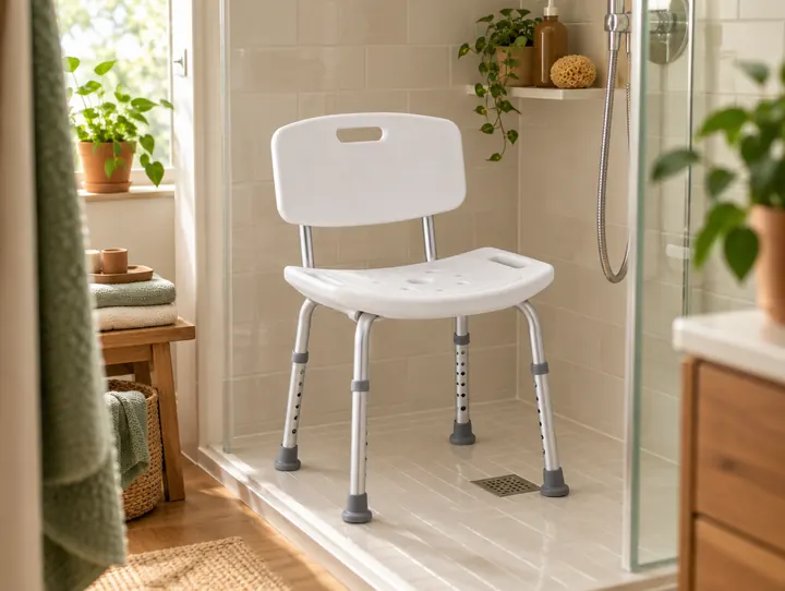 Tabouret ou chaise de douche — photo d'illustration
