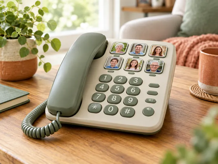 Téléphone fixe à touches photos — photo d'illustration